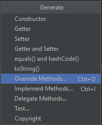 Override Method Android Studio